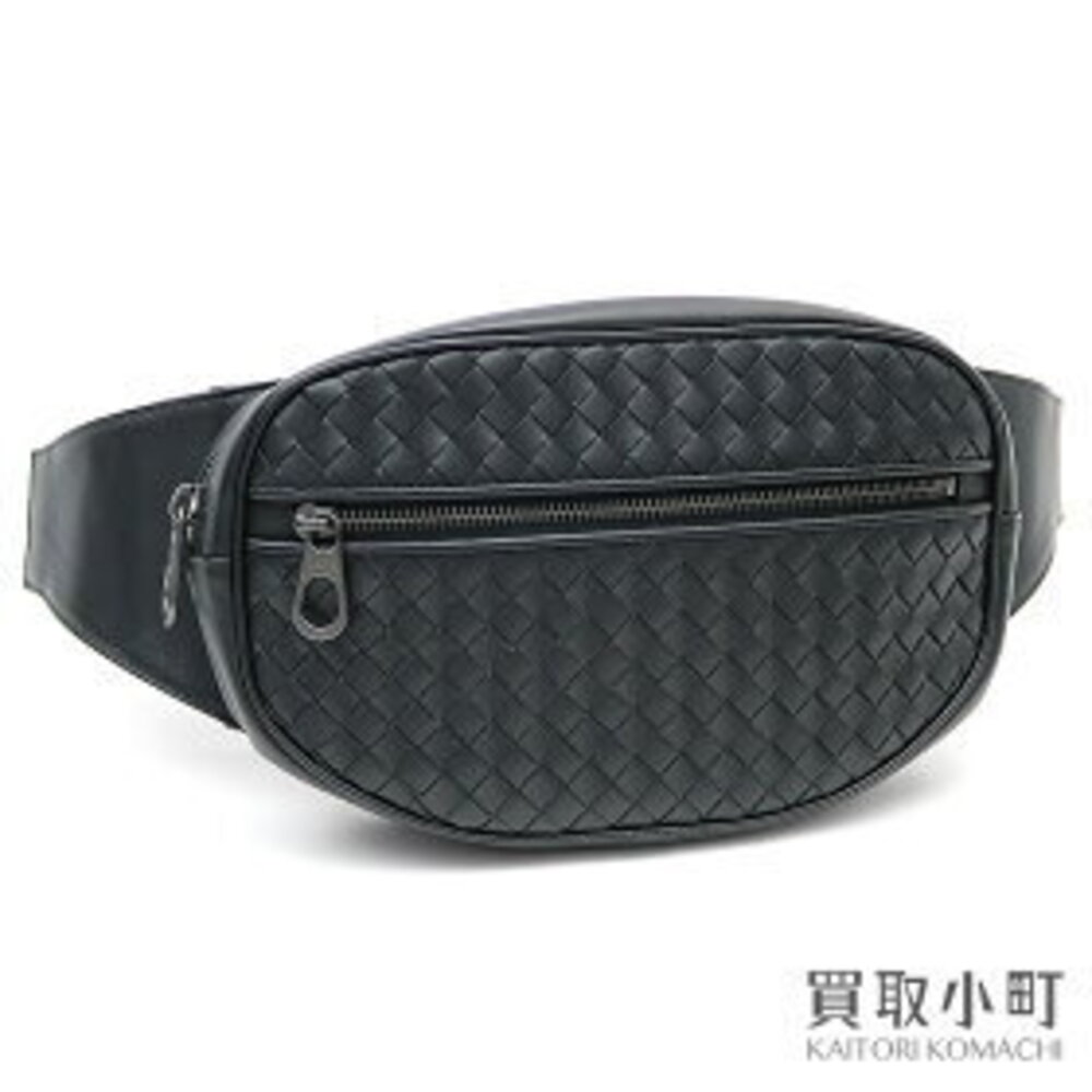Bottega Veneta Nero Black Intrecciato belt bag crossbody hip waist CALF BELTBAG